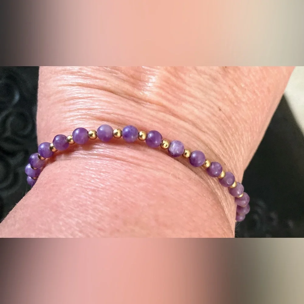 Amethyst beaded bracelet